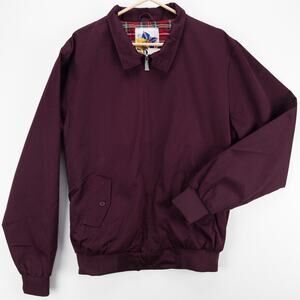 Harrington Windbreaker Jacket Flannel-Lined Burgundy Men’s XL Travel Layer